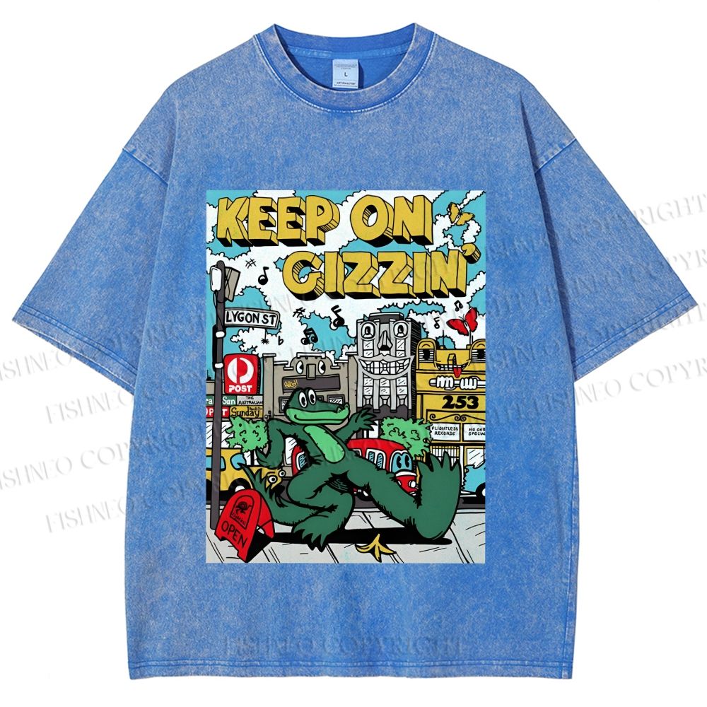 Unisex Keep On Gizzin Printed Washed Tee
