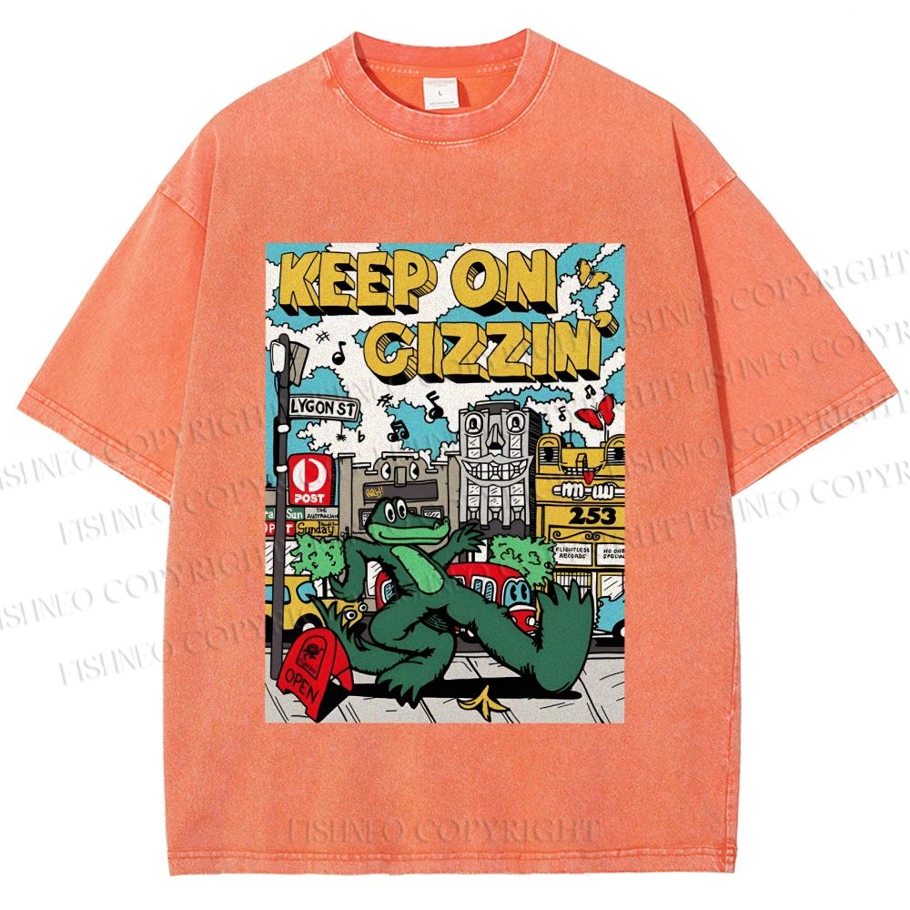 Unisex Keep On Gizzin Printed Washed Tee