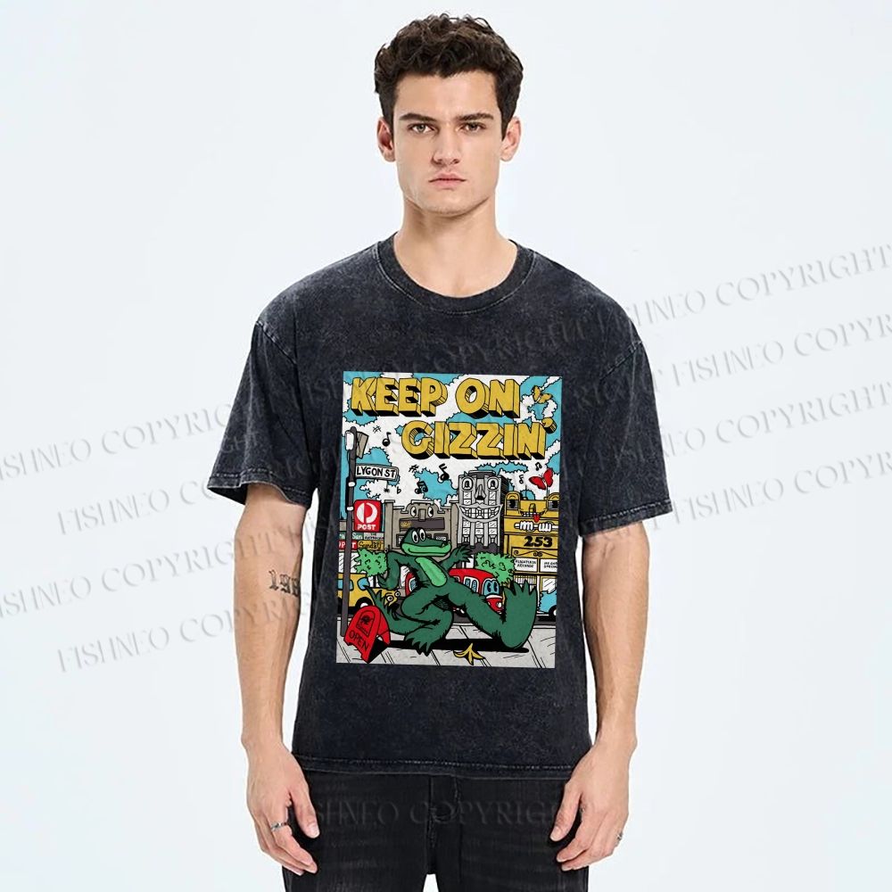 Unisex Keep On Gizzin Printed Washed Tee