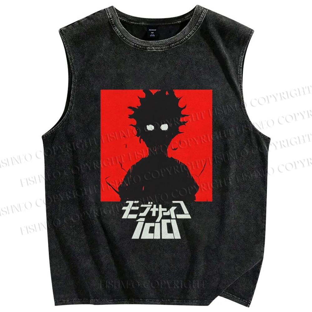 Unisex Mob Silin Printed Washed Tank Top