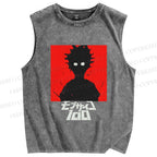 Unisex Mob Silin Printed Washed Tank Top