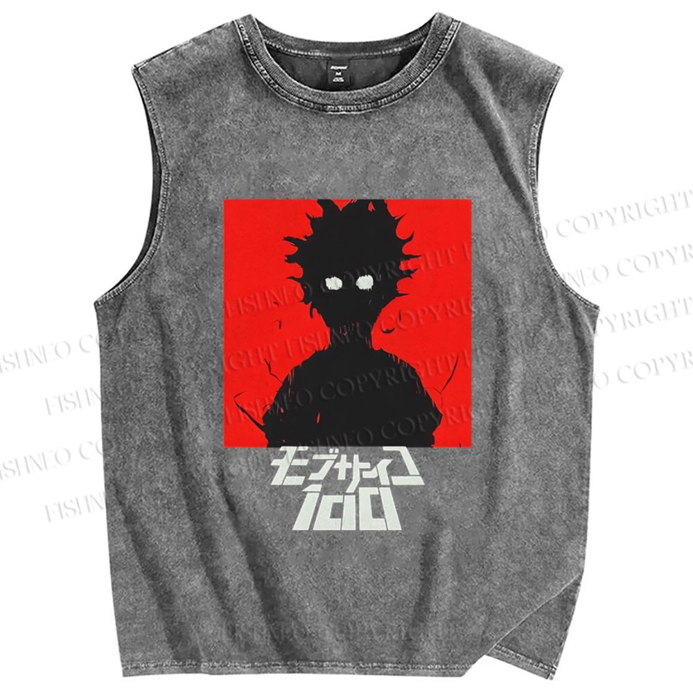 Unisex Mob Silin Printed Washed Tank Top