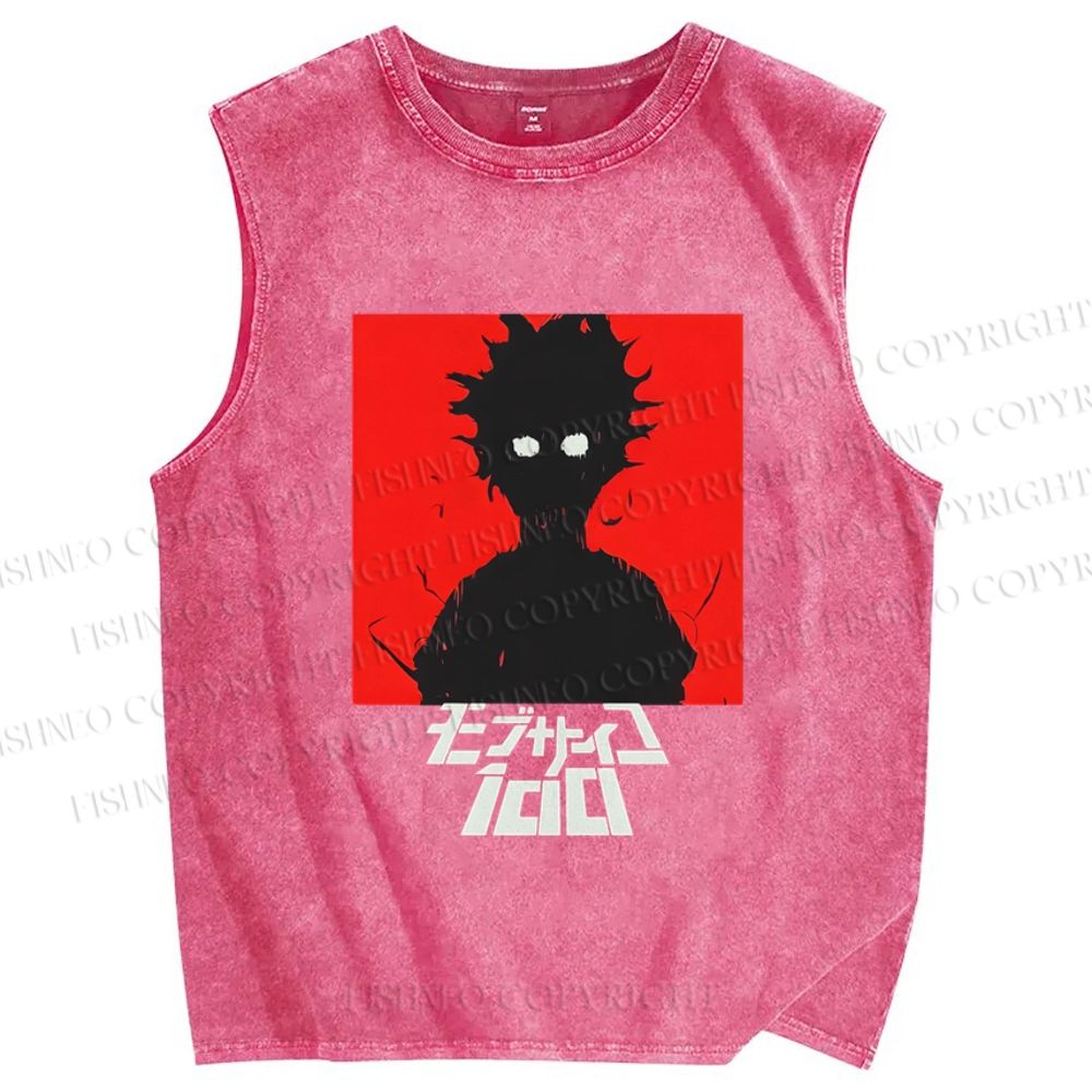 Unisex Mob Silin Printed Washed Tank Top