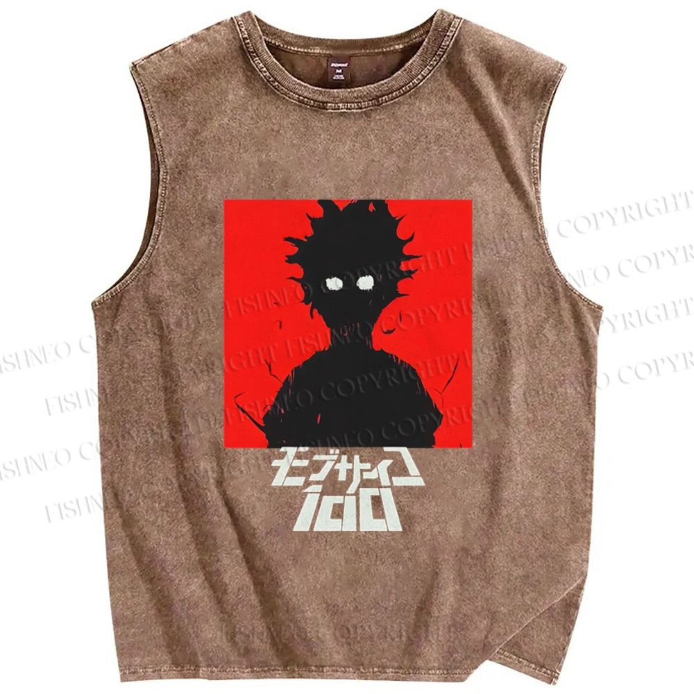 Unisex Mob Silin Printed Washed Tank Top