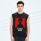 Unisex Mob Silin Printed Washed Tank Top