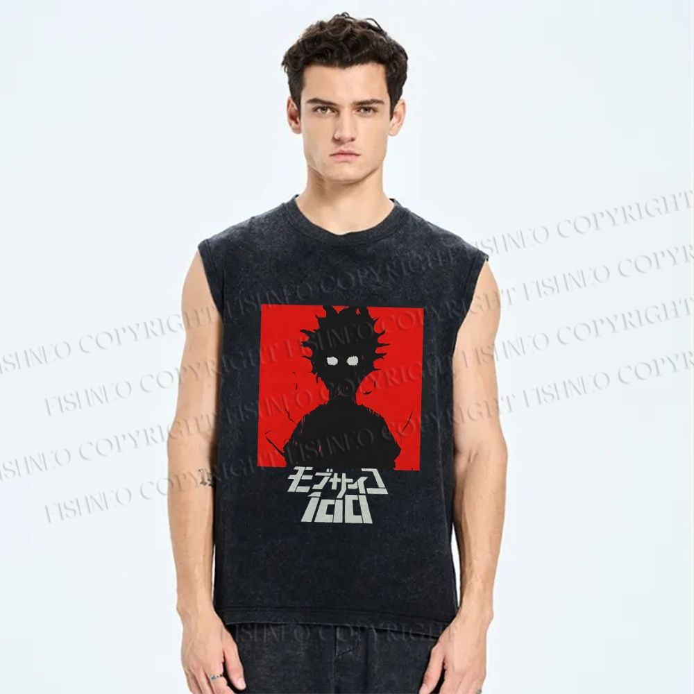Unisex Mob Silin Printed Washed Tank Top