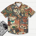 Japanese Traditional Elements Button-up Shirt