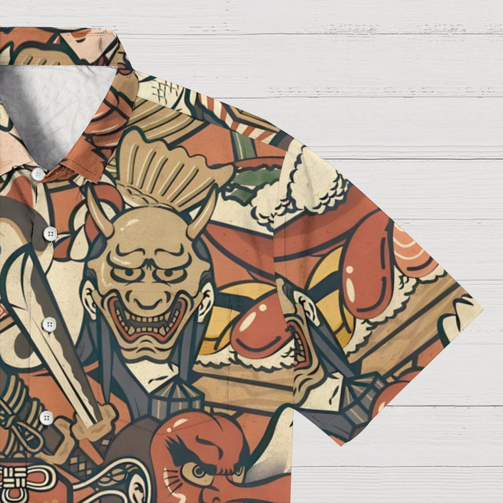 Japanese Traditional Elements Button-up Shirt