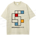 Unisex Bauhaus Design Printed Washed Tee