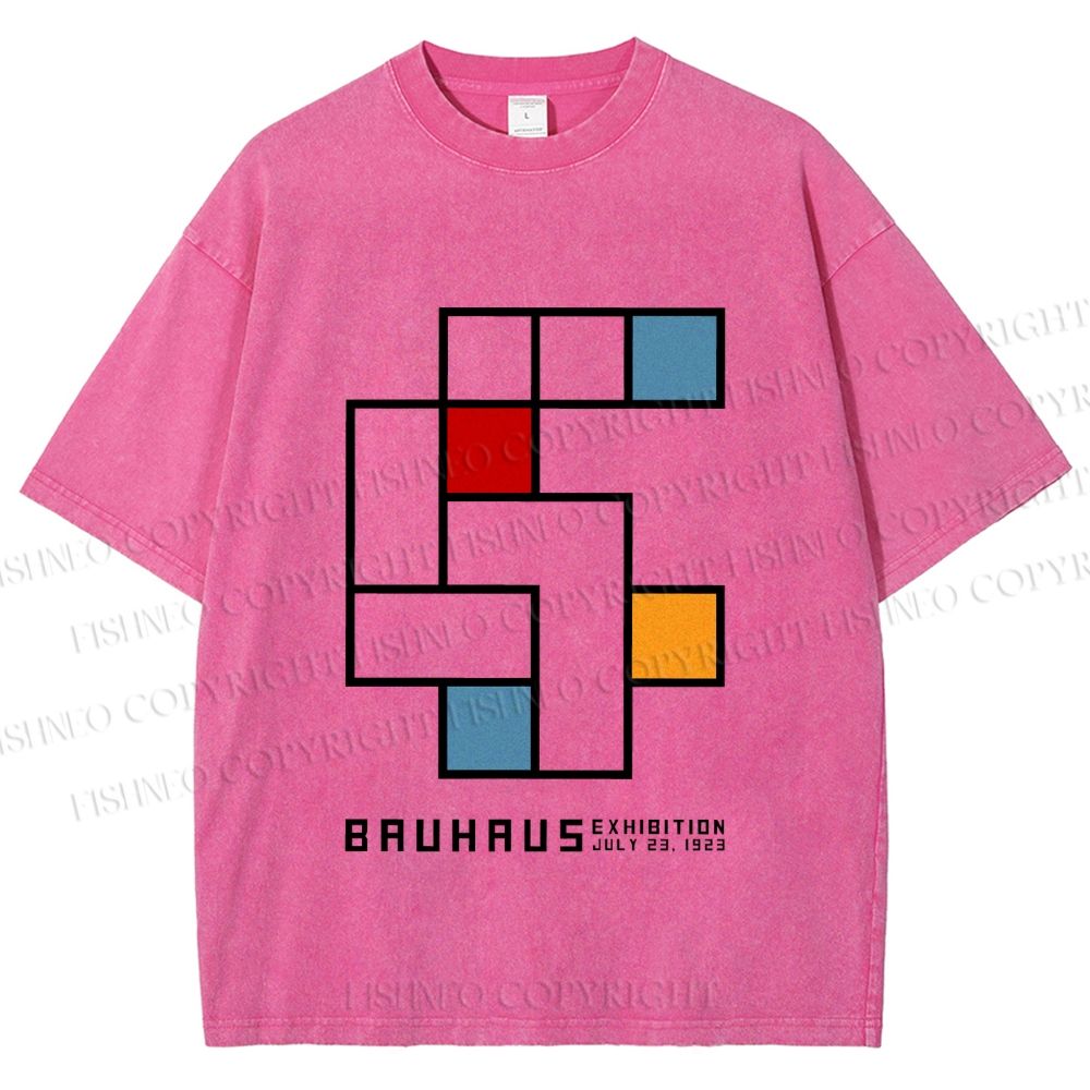 Unisex Bauhaus Design Printed Washed Tee