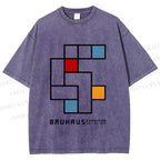 Unisex Bauhaus Design Printed Washed Tee