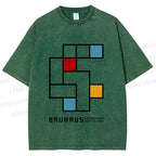 Unisex Bauhaus Design Printed Washed Tee