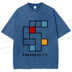 Unisex Bauhaus Design Printed Washed Tee