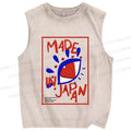 Unisex Artistic Eyes Printed Washed Tank Top