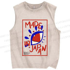 Unisex Artistic Eyes Printed Washed Tank Top