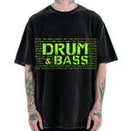 Drum And Bass Retro Mosaic Vintage Washed T-shirt