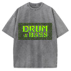 Drum And Bass Retro Mosaic Vintage Washed T-shirt