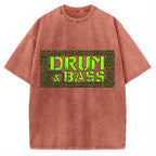 Drum And Bass Retro Mosaic Vintage Washed T-shirt