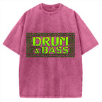 Drum And Bass Retro Mosaic Vintage Washed T-shirt