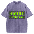 Drum And Bass Retro Mosaic Vintage Washed T-shirt