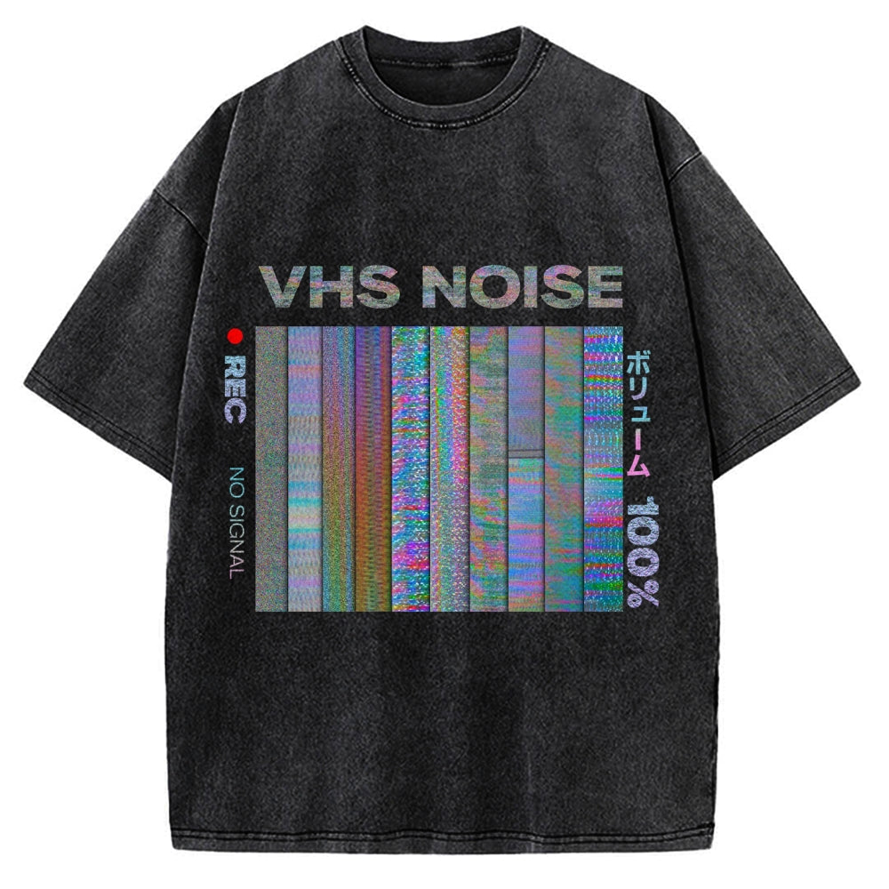 VHS Noise Music Vintage Washed T-shirt