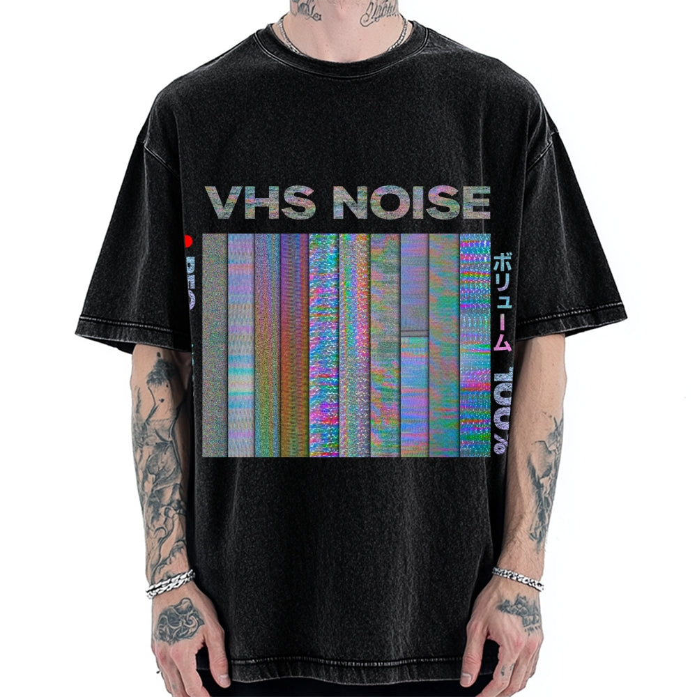VHS Noise Music Vintage Washed T-shirt