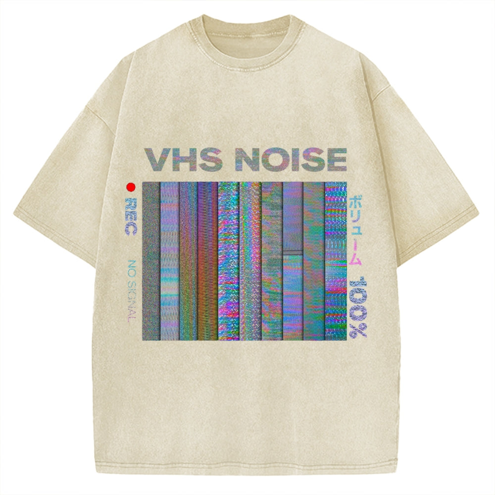 VHS Noise Music Vintage Washed T-shirt