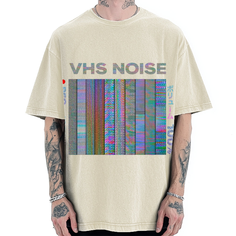 VHS Noise Music Vintage Washed T-shirt