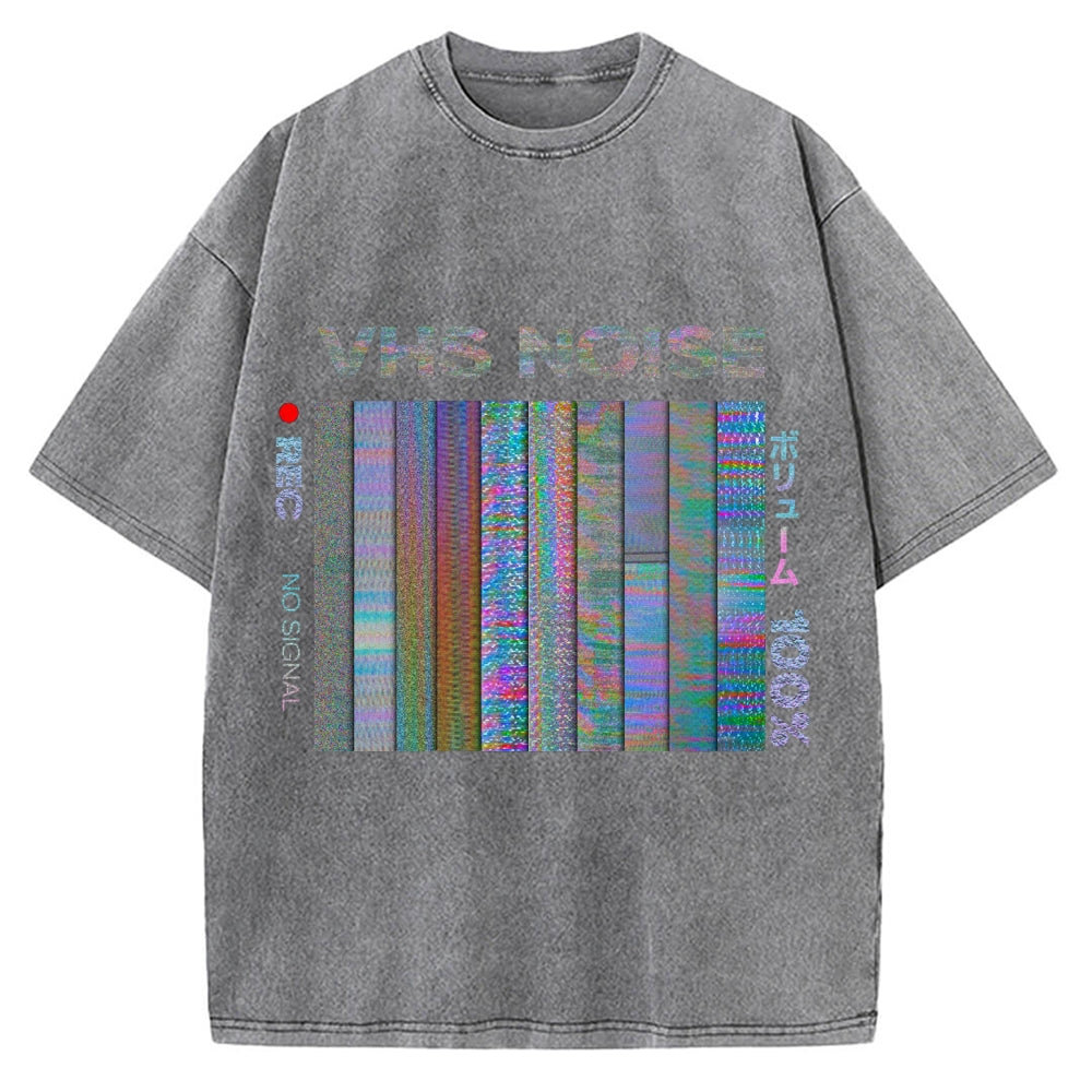 VHS Noise Music Vintage Washed T-shirt