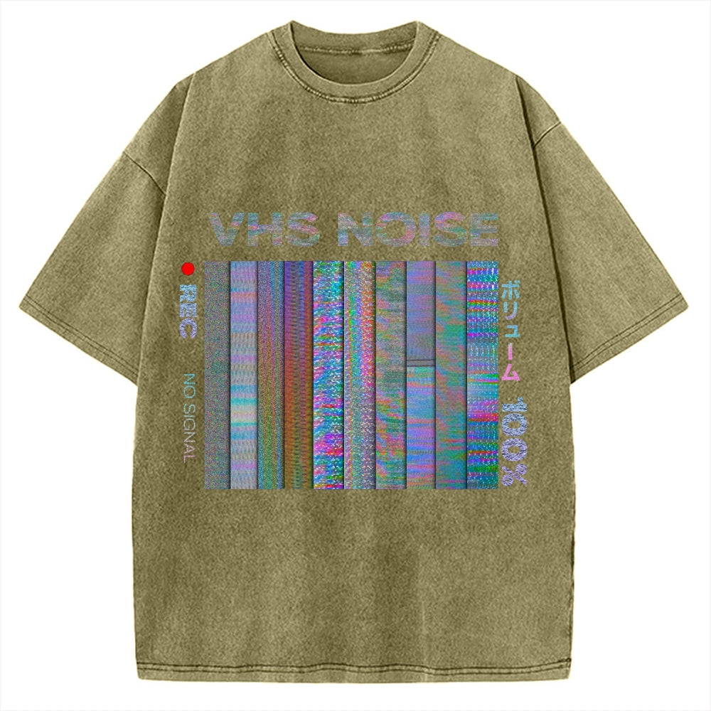 VHS Noise Music Vintage Washed T-shirt