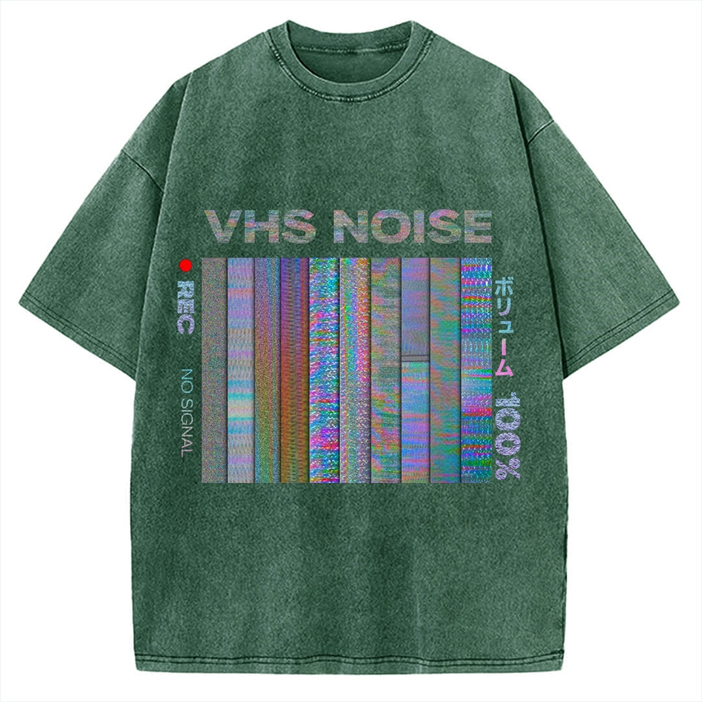 VHS Noise Music Vintage Washed T-shirt