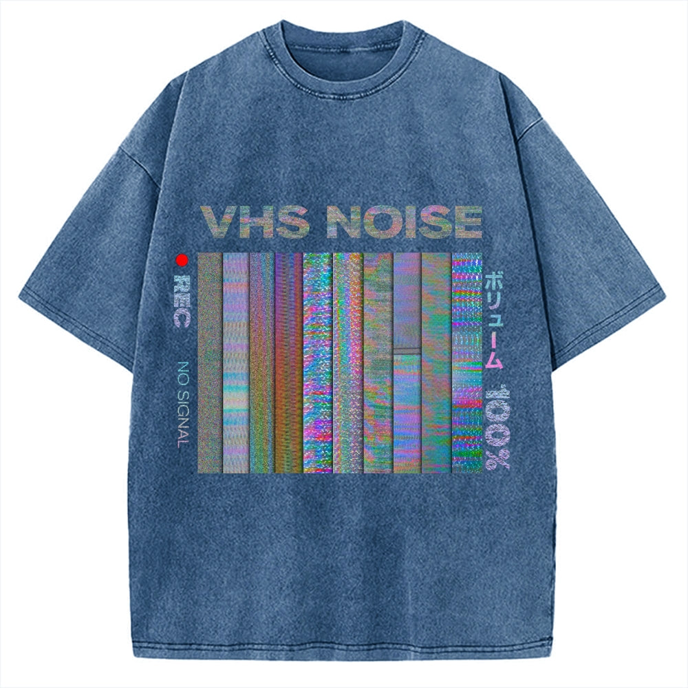 VHS Noise Music Vintage Washed T-shirt
