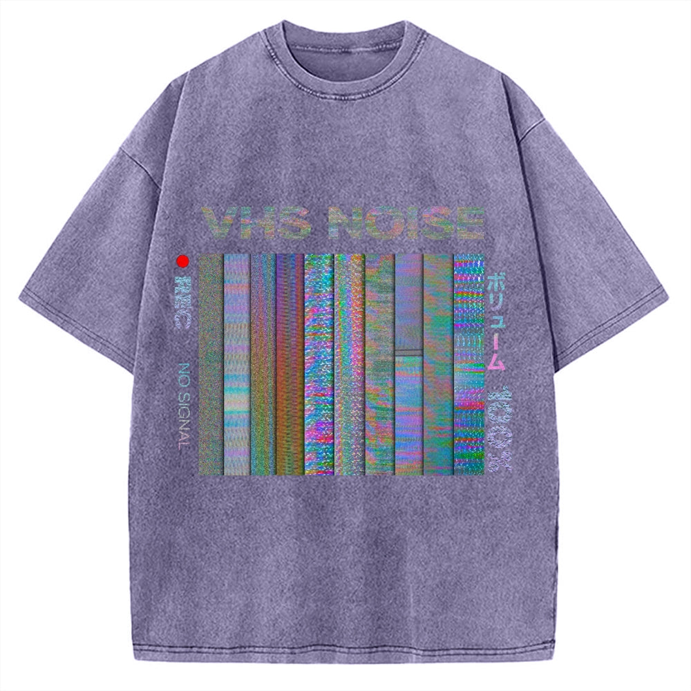 VHS Noise Music Vintage Washed T-shirt