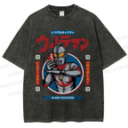 Unisex Ultraman Printed Washed Tee