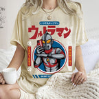 Unisex Ultraman Printed Washed Tee