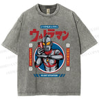 Unisex Ultraman Printed Washed Tee
