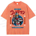Unisex Ultraman Printed Washed Tee