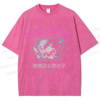 Unisex Tiger Printed Washed Tee