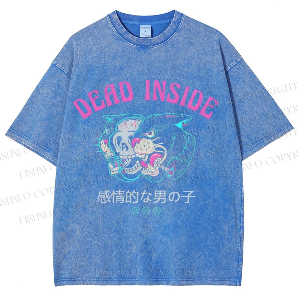 Unisex Tiger Printed Washed Tee