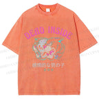 Unisex Tiger Printed Washed Tee