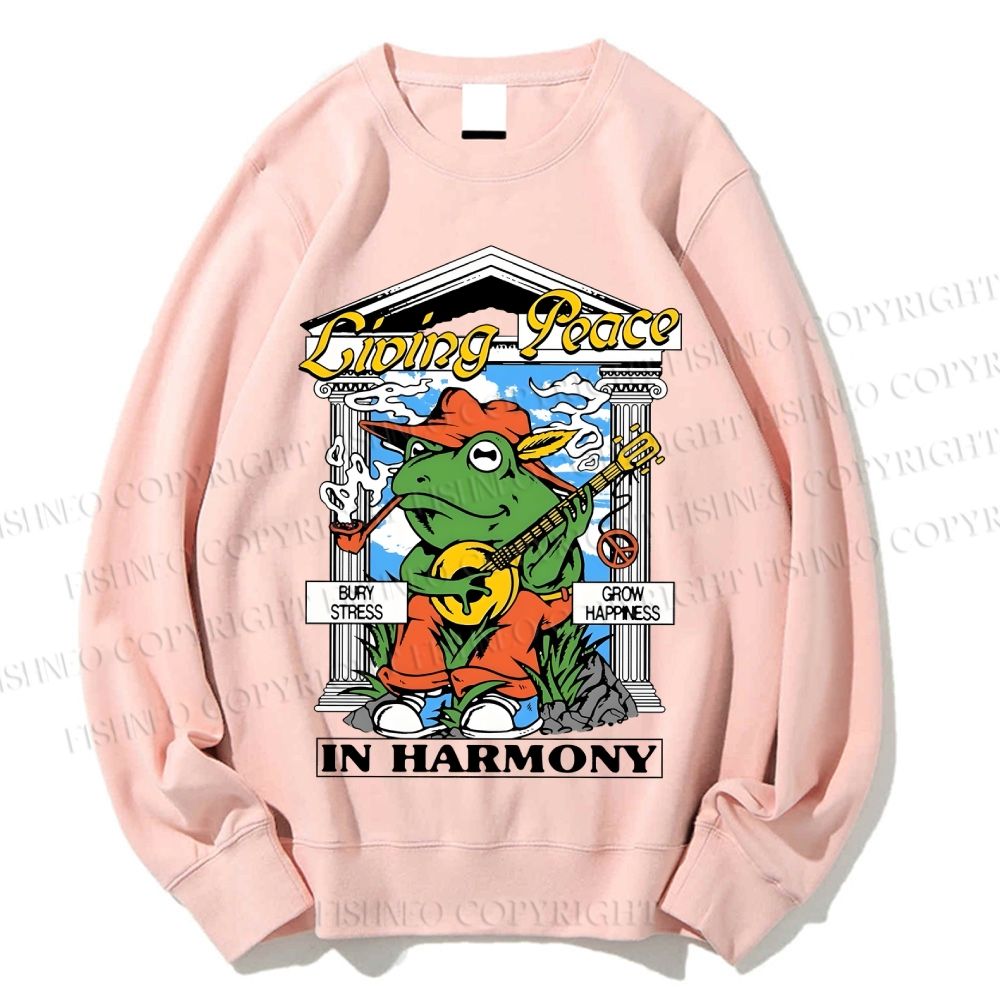 Unisex Music Frog Printed Sweatshirt