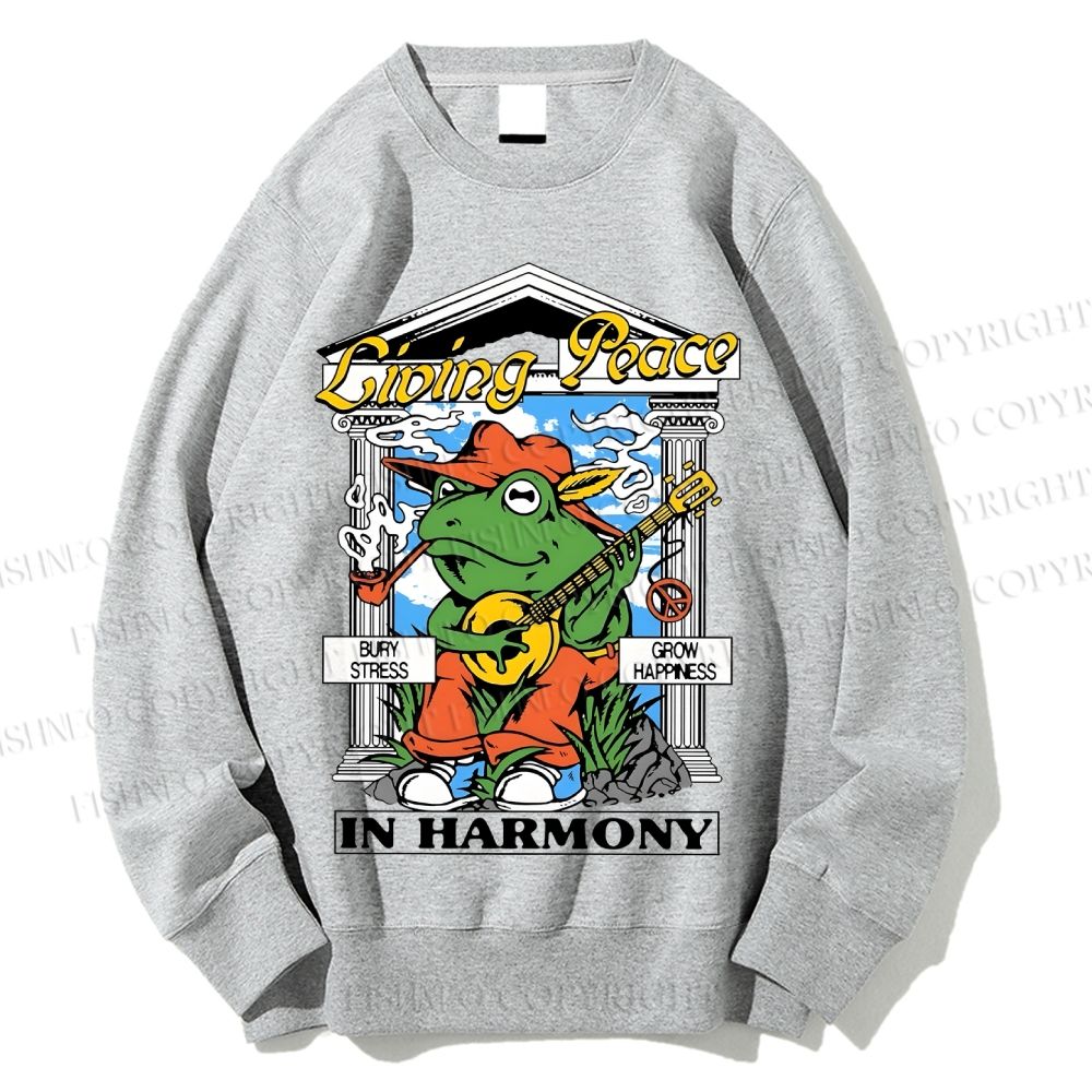 Unisex Music Frog Printed Sweatshirt