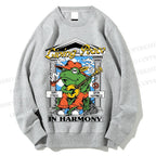 Unisex Music Frog Printed Sweatshirt