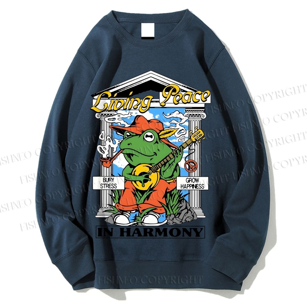 Unisex Music Frog Printed Sweatshirt