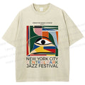 Unisex Colorful Art Geometric Eyes Printed Washed Tee