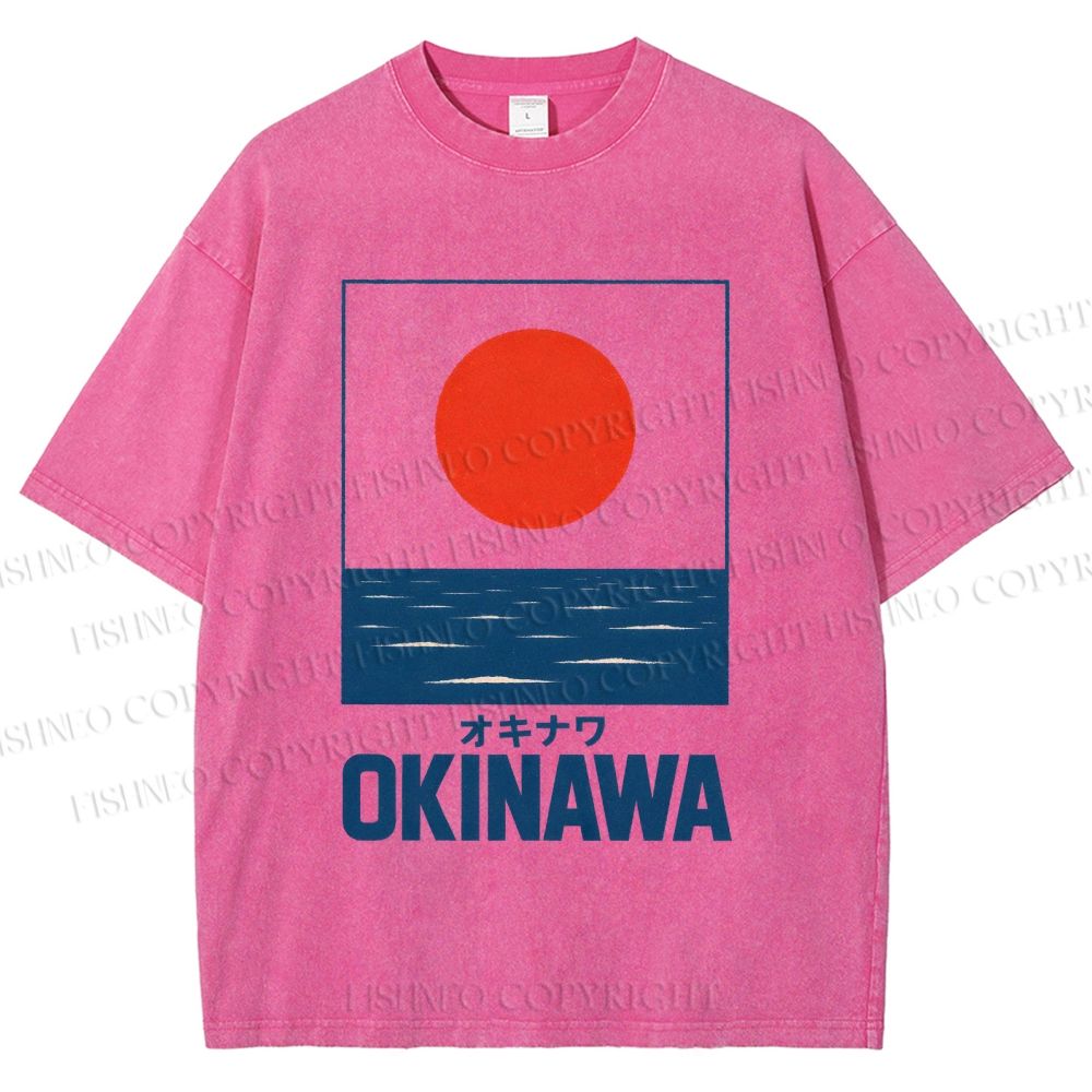Unisex Sunrise Waves Printed Washed Tee