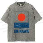 Unisex Sunrise Waves Printed Washed Tee
