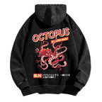 Bubble Bath Octopus Vintage Washed Cotton Back Art Hoodie