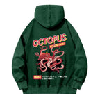 Bubble Bath Octopus Vintage Washed Cotton Back Art Hoodie