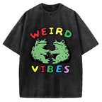 Unisex Weird Vibes  Vintage Washed T-shirt